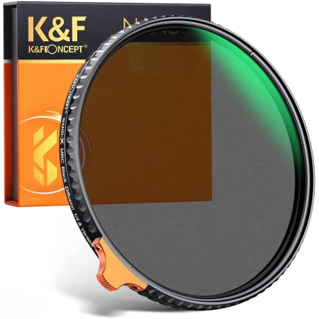 K&F Concept 72mm Black Diffusion 1/4 Effect & Variable ND2-ND32 ND Filter KF01.1814